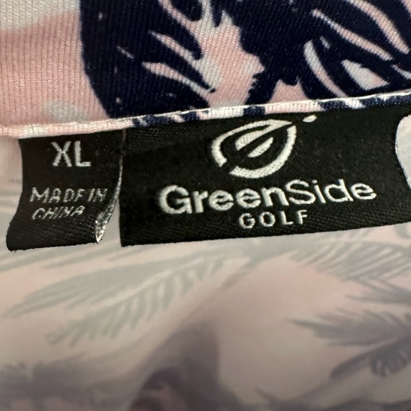 Men’s XL Greenside Golf Polo Pink Palm Trees - Picture 2 of 2